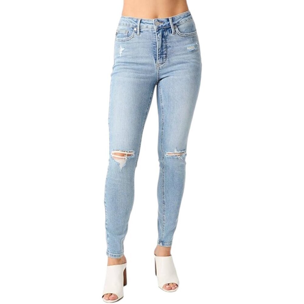 Judy Blue Jeans Mid Rise Skinny Fit Tummy Control Size 15/32 NWT‎